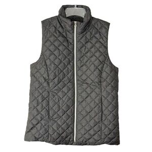 Banana Republic Factory Women Quilted Vest Heather Charcoal Gray Size Small